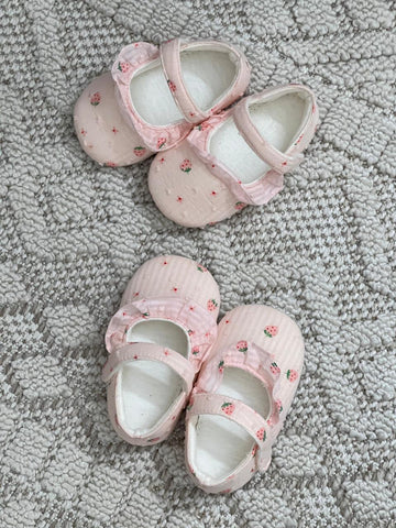 Floral shoes.