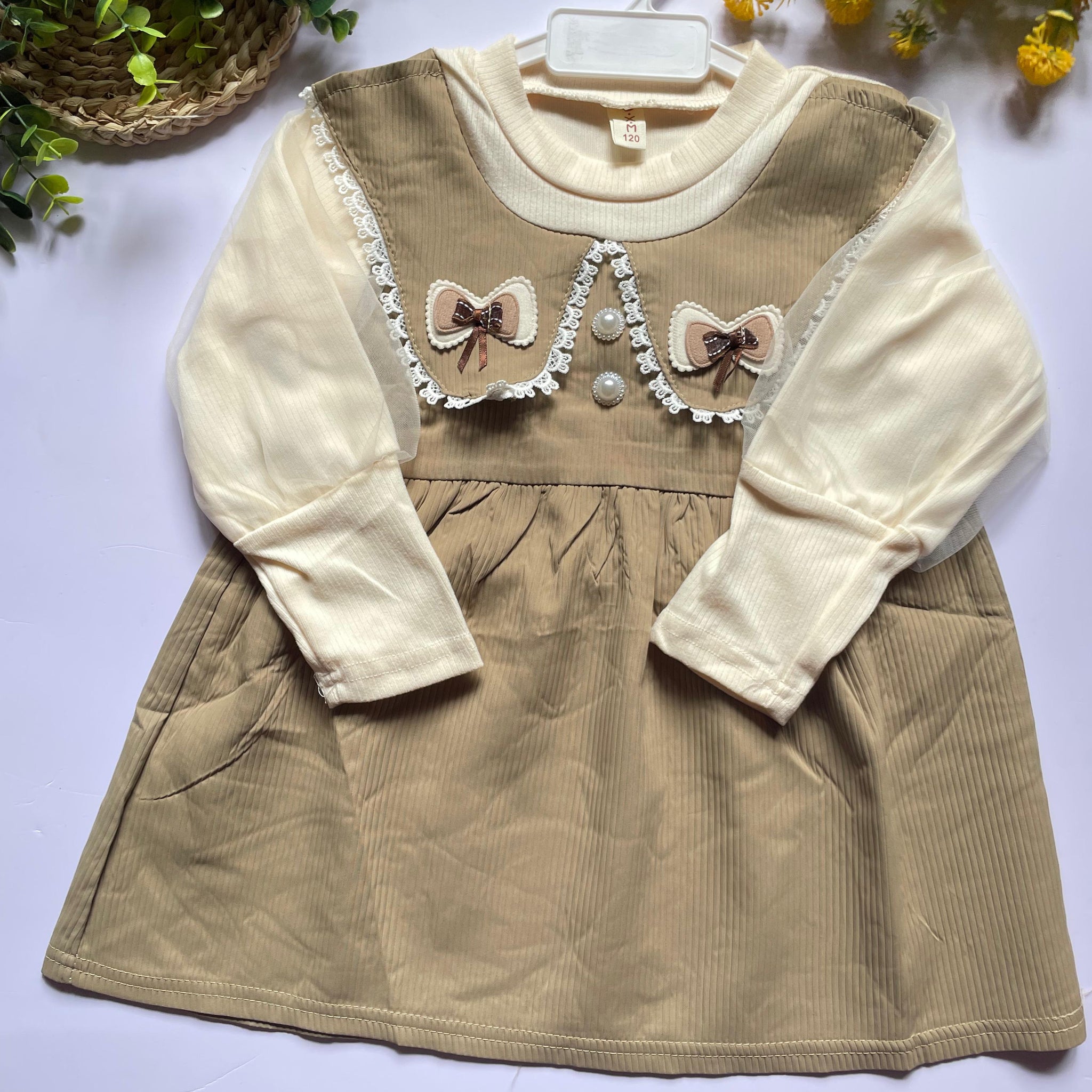 Brown blossom frock
