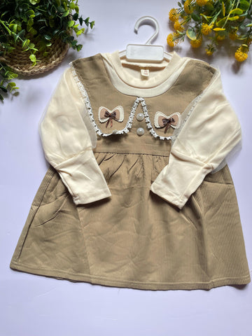 Brown blossom frock