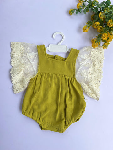 Golden angel wing romper.