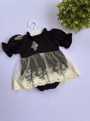 Midnight blossom tulle romper