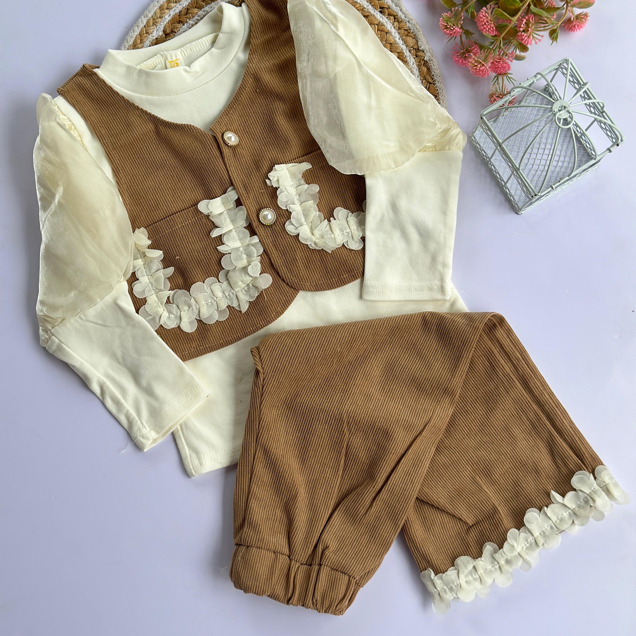 Caramel bloom Korean co-ord set.