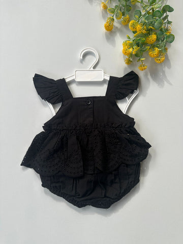 Midnight Eyelet Romper