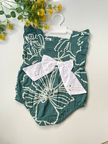 Sea green bubble romper.
