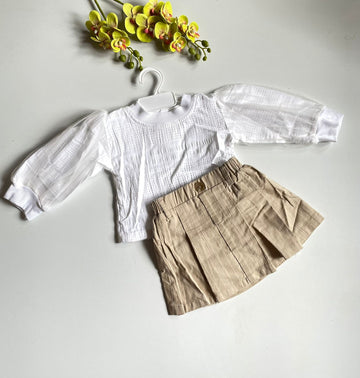 sheer organza& khaki set