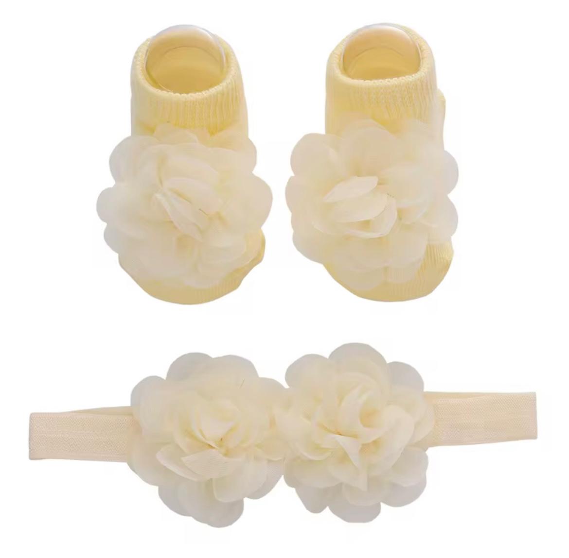 Flower bow and socks set
