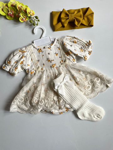 sage & lace frock romper