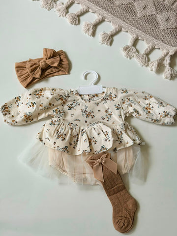 Toffee&cream floral bubble set
