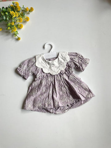 petal wine frock romper