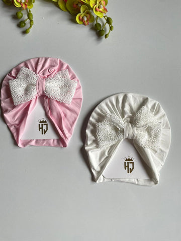 lace bow turban