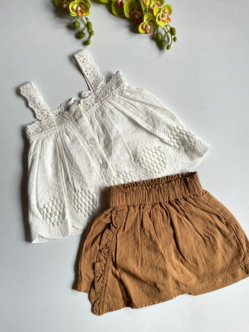 lace&terracotta skirt set