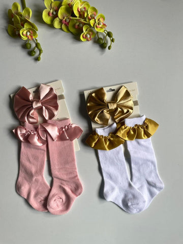 satin frill socks