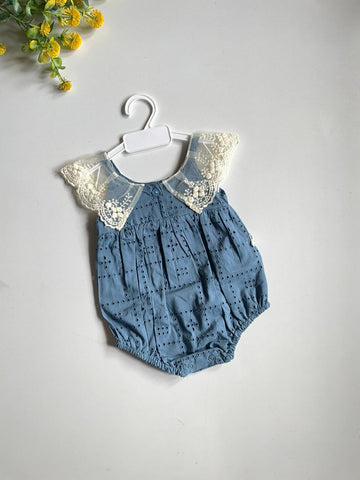 Blue bird wings romper