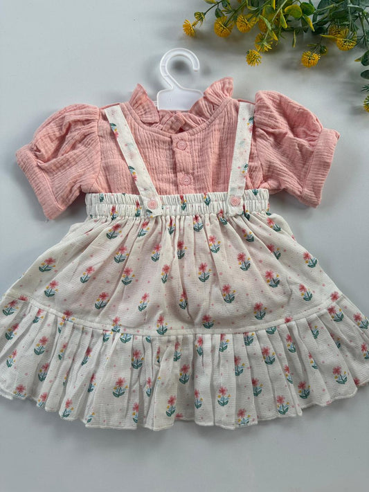 Puff sleeve pinafore