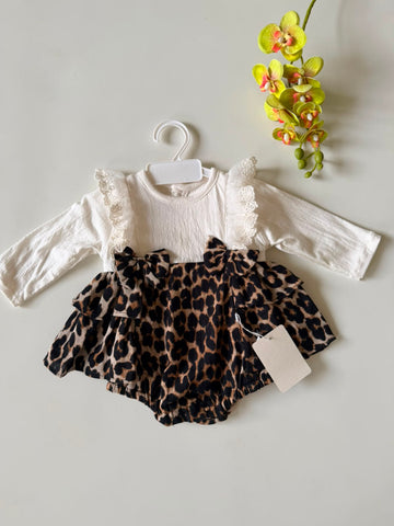 Animal print romper