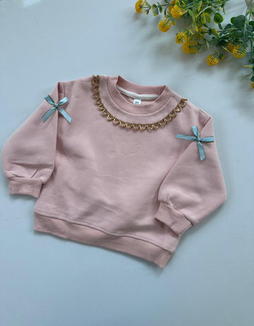 Heirloom bow sweat shirt