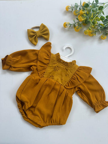 Marigold ruffle romper set