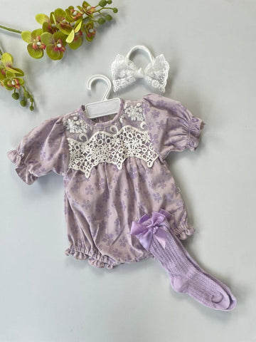 Lavender lattice romper