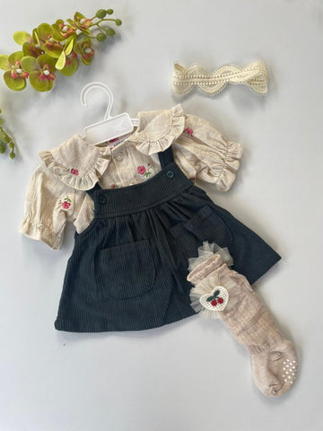 Eleanor corduroy pinafore set