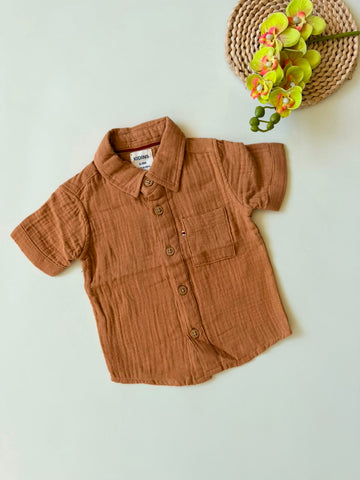 Toffee muslin shirt