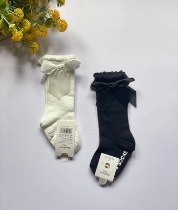 Black and white knee socks