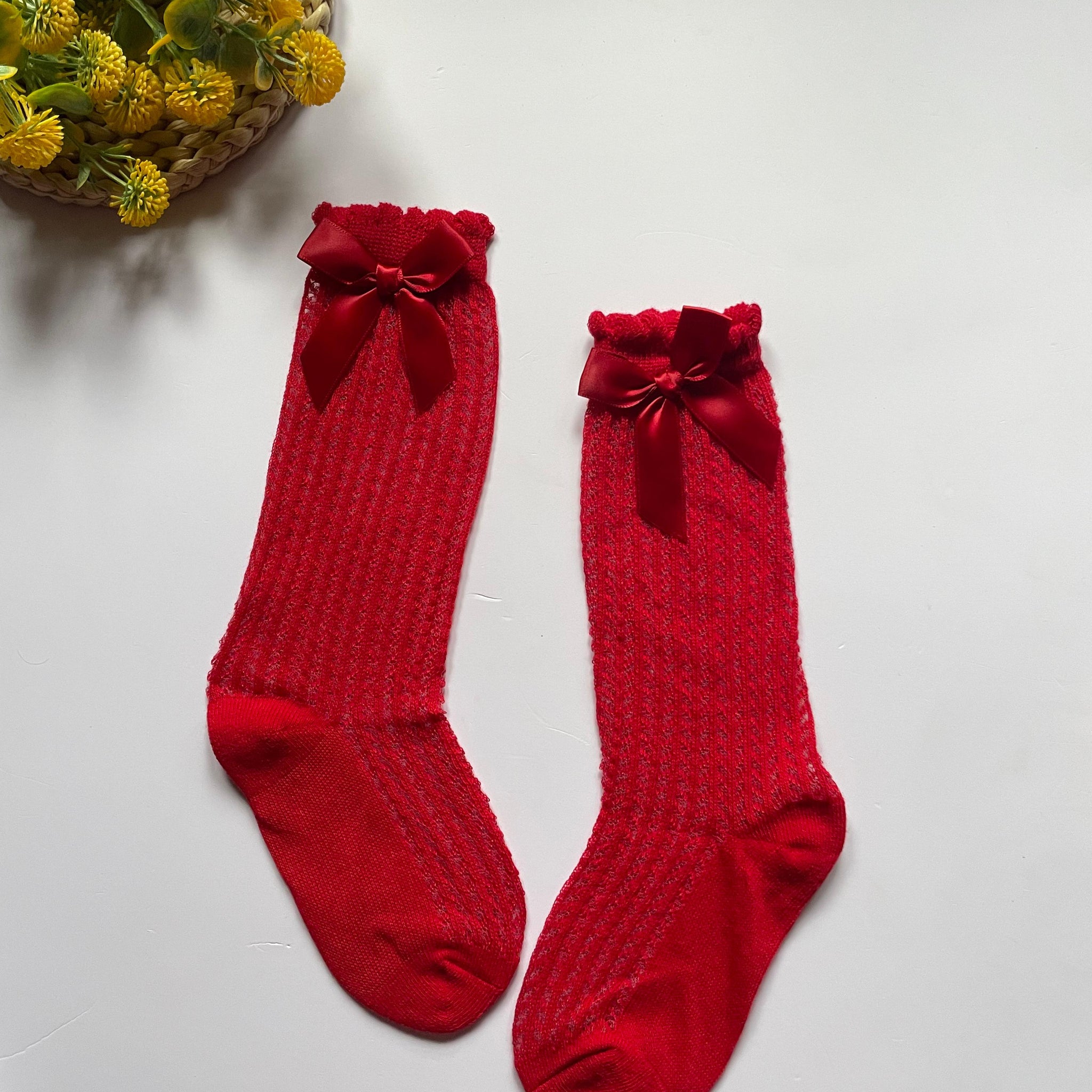 Red net knee socks