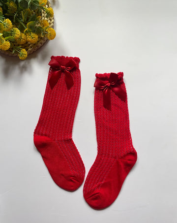 Red net knee socks