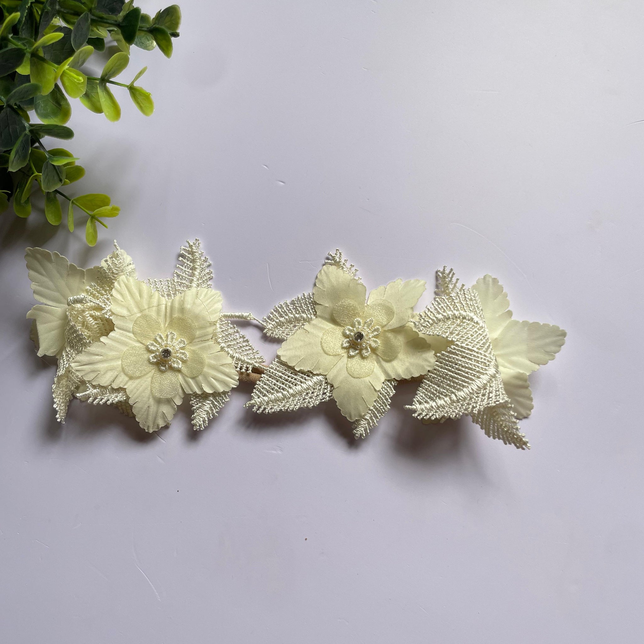 Ivory bloom baby headbands