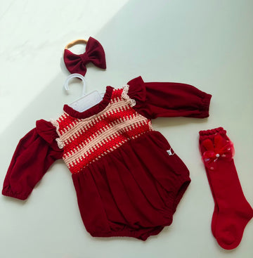 Boho Red Baby Set