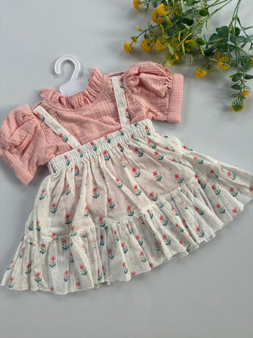 Puff sleeve pinafore