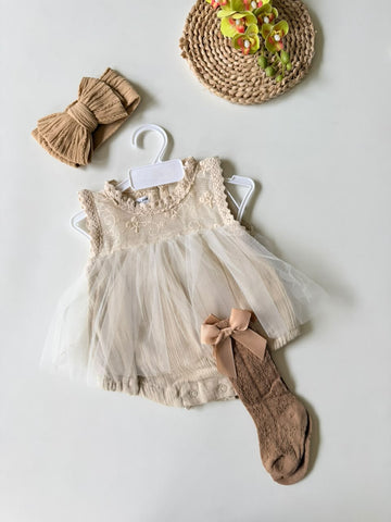 Heirloom tulle romper set