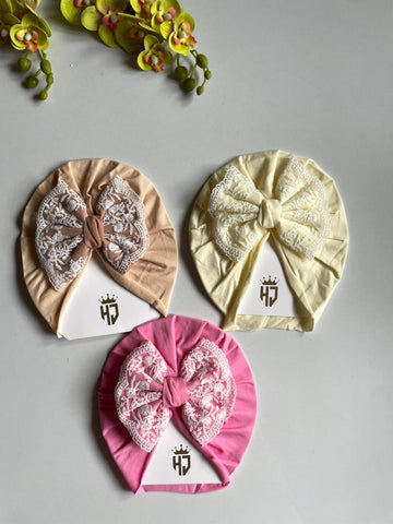 lace bow turban
